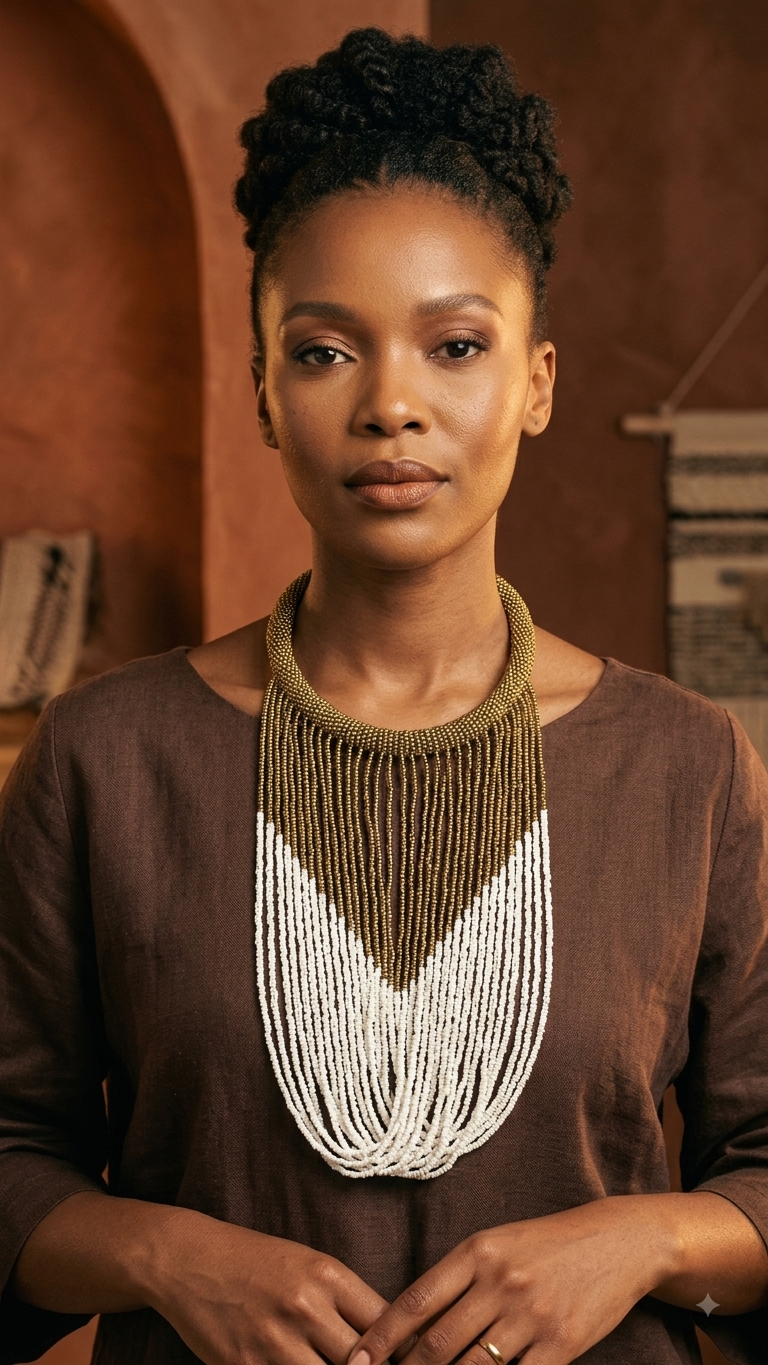 African Beaded Waterfall Necklaces