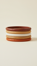 Clay-toned forged bangles set