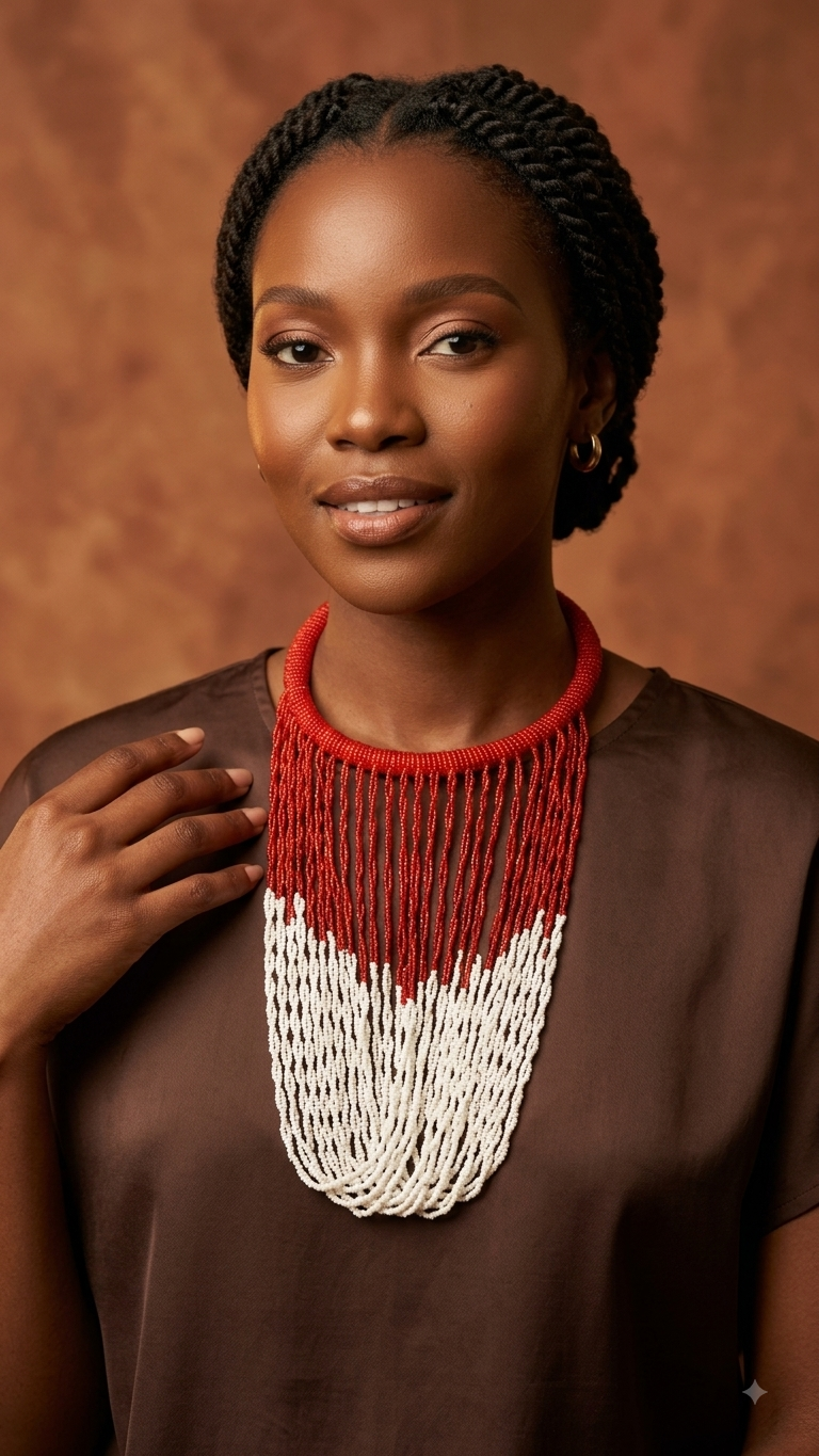 African Beaded Waterfall Necklaces